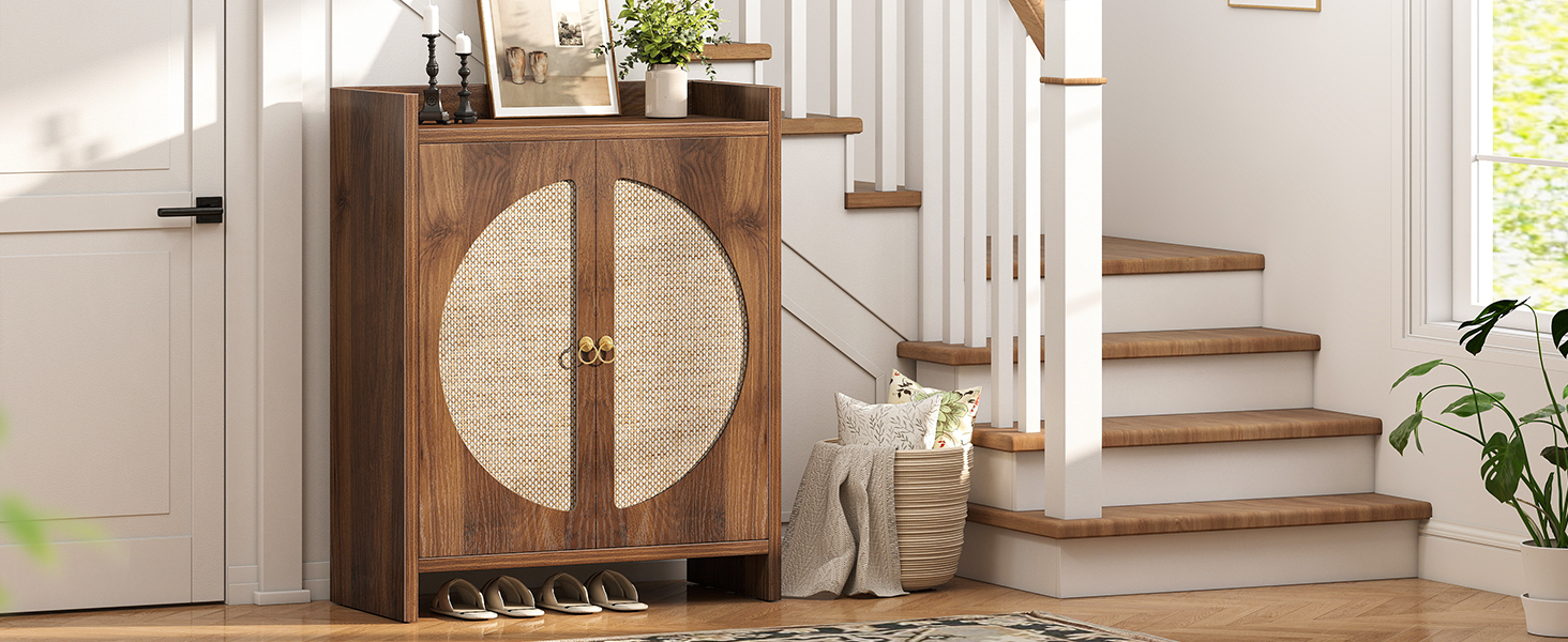 rattan shoe cabinet